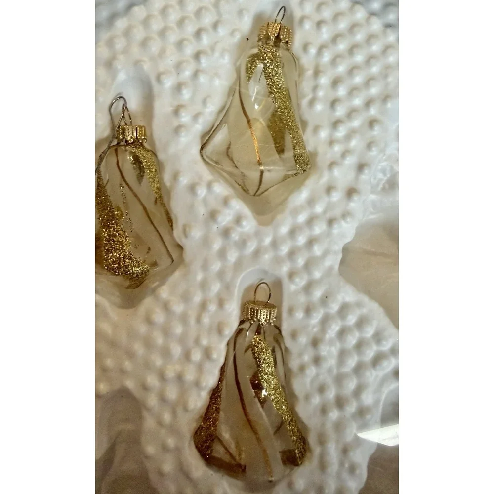Glass Christmas Ornaments Lot of 3 Boxes Blue Silver Gold Vintage Holiday Time